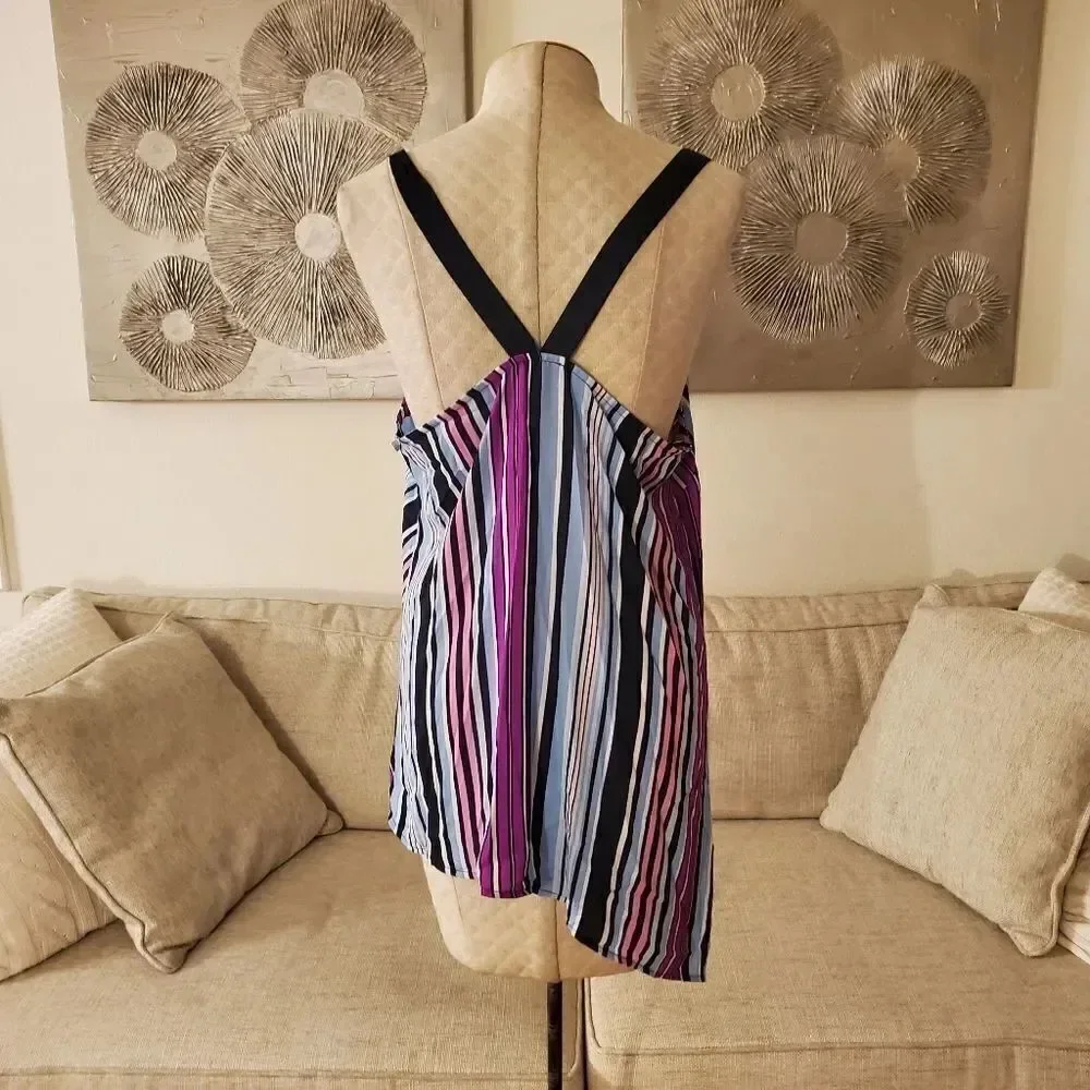 Vince Camuto Asymmetrical Hem Colorful Boardwalk Tank size Large- NEW
